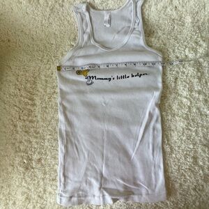 White “Mommy’s Little Helper” Margarita Tank Top Size M fits more like a small